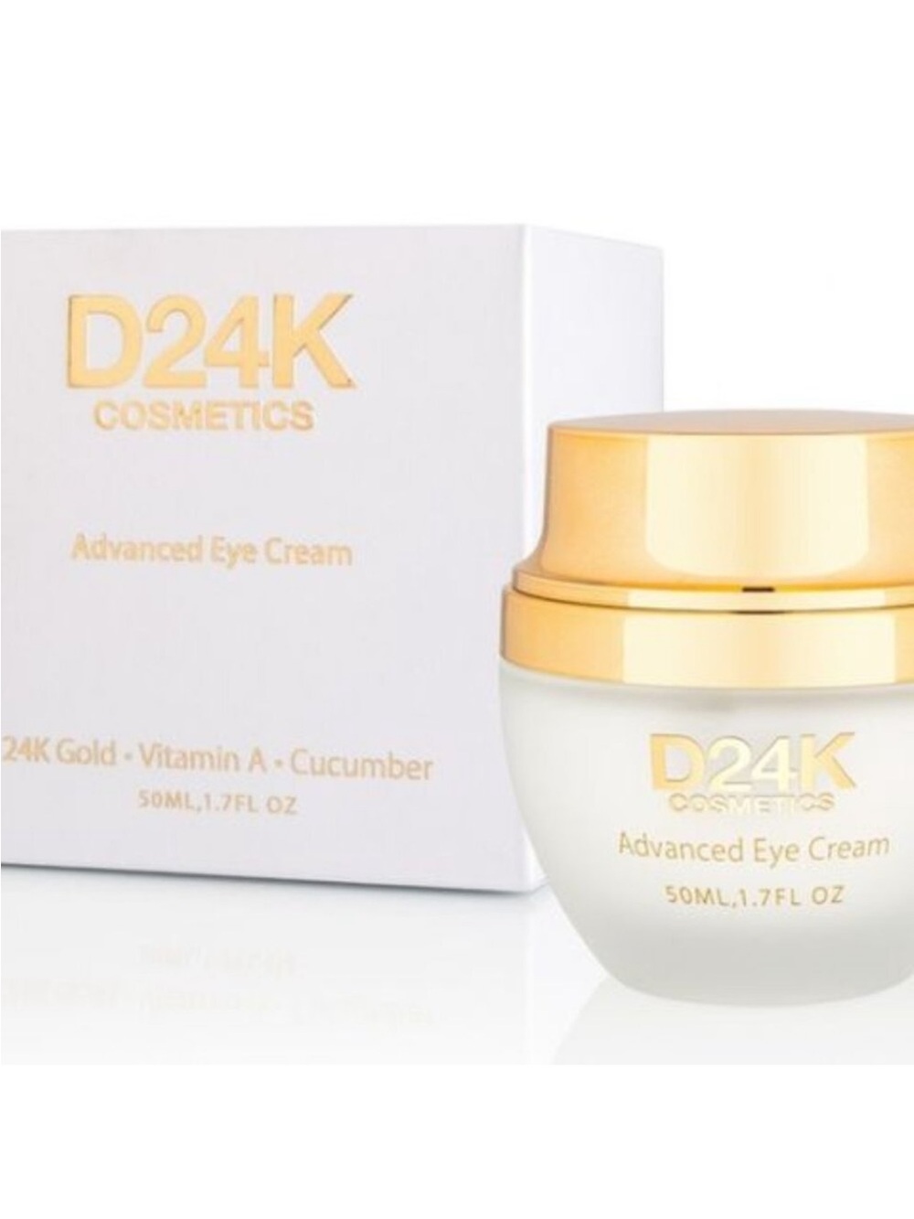 $400. D24K Cosmetics Advanced Eye Cream 24K Gold, VitaminA Cucumber, New Sealed!